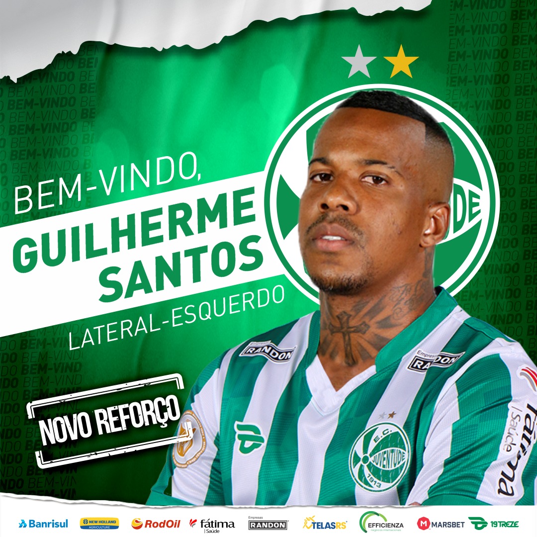 Juventude confirma contratação do lateral Guilherme Santos