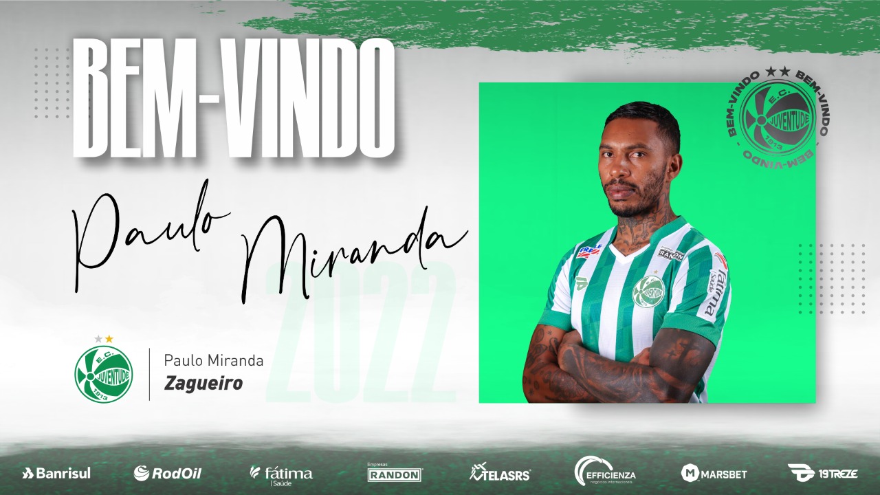 Zagueiro Paulo Miranda é anunciado oficialmente pelo Juventude