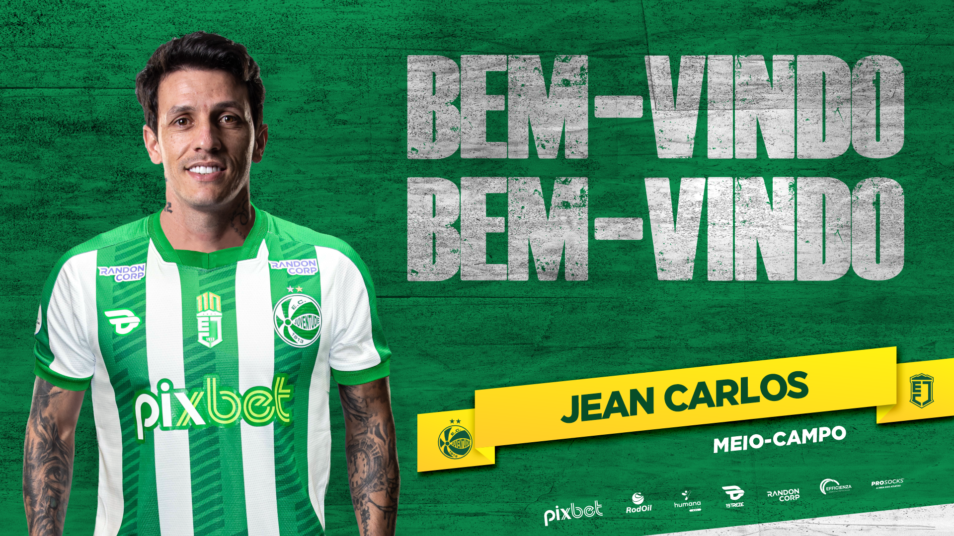 Jean Carlos é o primeiro reforço do Verdão para a temporada 2024