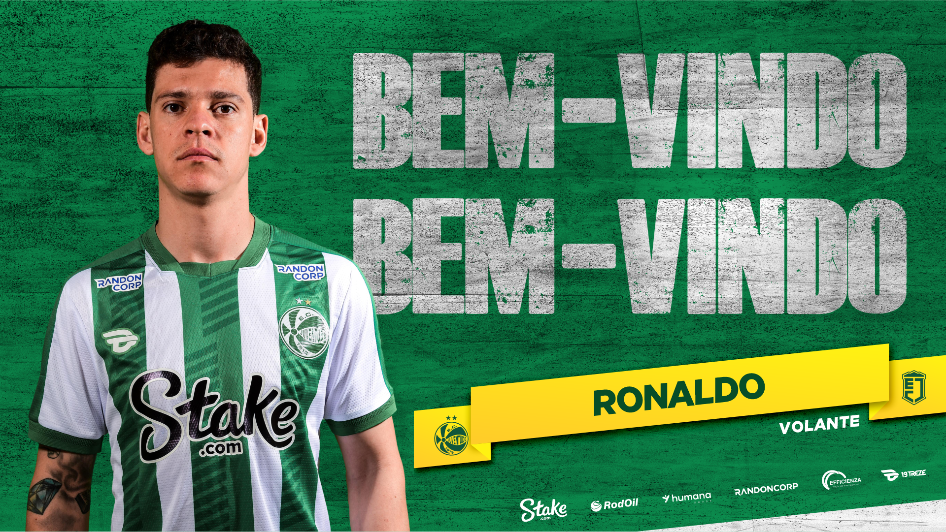 Volante Ronaldo é o novo reforço do Verdão